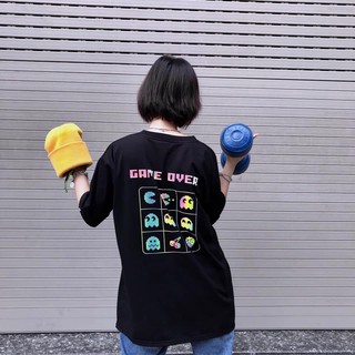 Áo Thun Nam Nữ Unisex Tay Lỡ Phản Quang 7 Màu PacMan