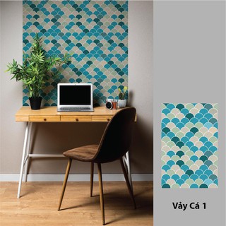 Decal gạch bông họa tiết Vảy cá 40x60cm