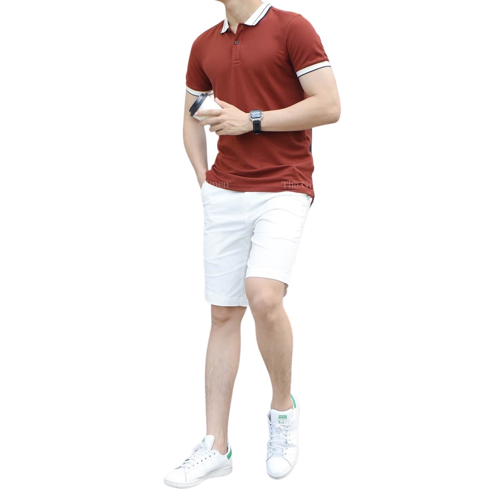 Áo polo nam chất vải co giãn, form đẹp thời trang Hàn Quốc  viền tay và viền cổ, thời trang nam Menswear