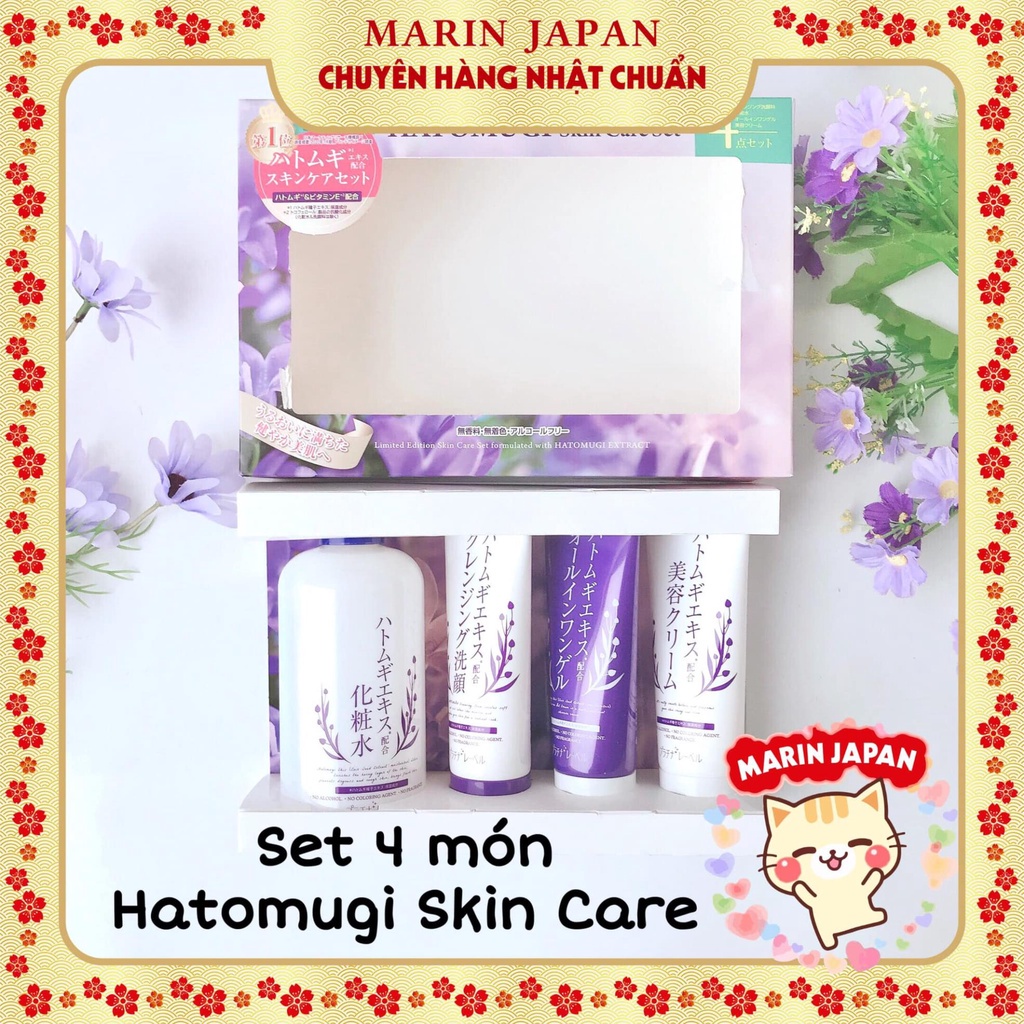 Bộ dưỡng da 4 món ý dĩ  giới hạn limited Hatomugi Skin Care Set Nhật Bản
