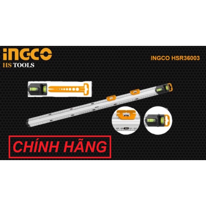 ĐỒ NGHỀ INGCO Thước nhôm định vị 60cm HSR36003 (Cam kết Chính Hãng 100%)