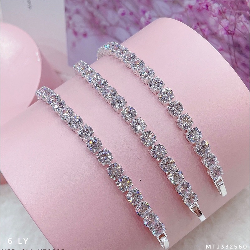 Lắc tay Tennis full đá bạc S950 cao cấp,Lắc tay bạc nữ full đá bạc ta Minh Tâm Jewelry