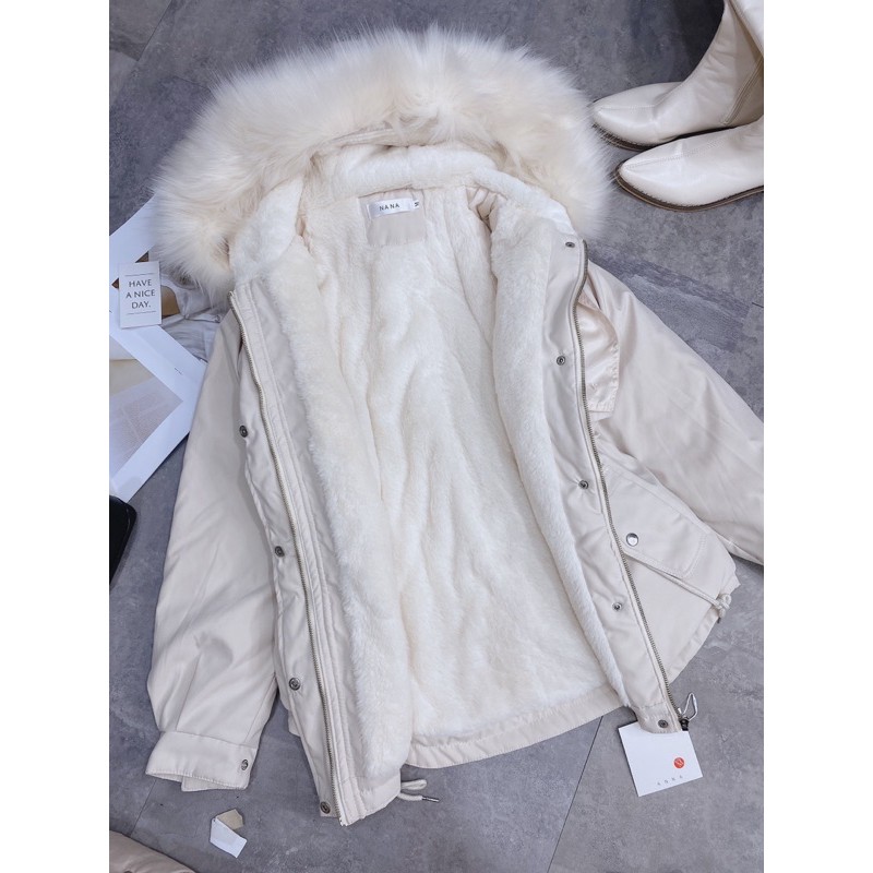 [Xả kho] Áo Khoác Phao Lót Lông Hai Cúc ( có sẵn+ảnh thật) | BigBuy360 - bigbuy360.vn