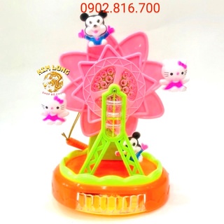 Đồ chơi lồng đèn trung thu cho bé gái hình công viên kitty và mickey có pin nhạc đèn quà tặng trung thu cho bé