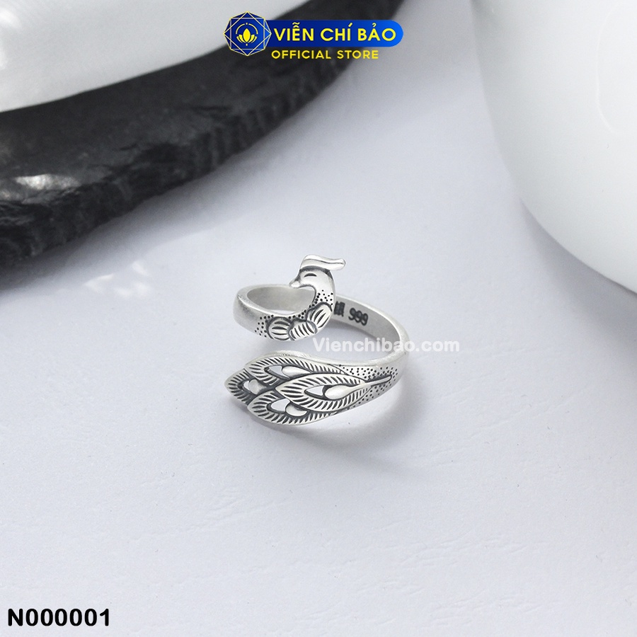 Nhẫn bạc nữ Khổng Tước chất liệu bạc Thái 925 thời trang phụ kiện trang sức nữ Viễn Chí Bảo N000001H