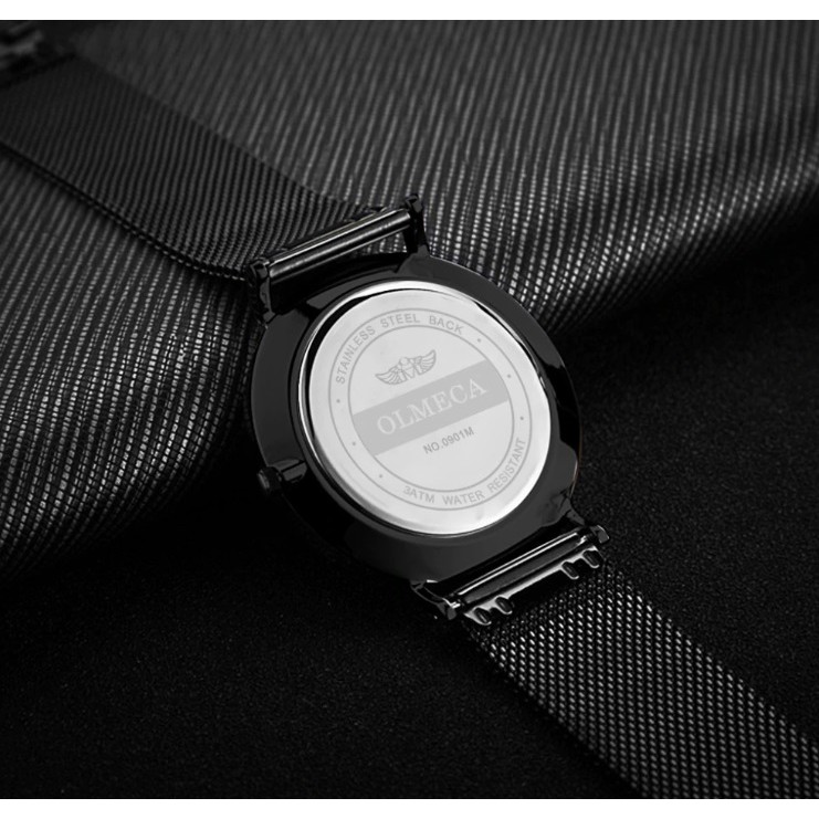 Đồng hồ Olmeca nam Japan 901 (full đen kim vàng)