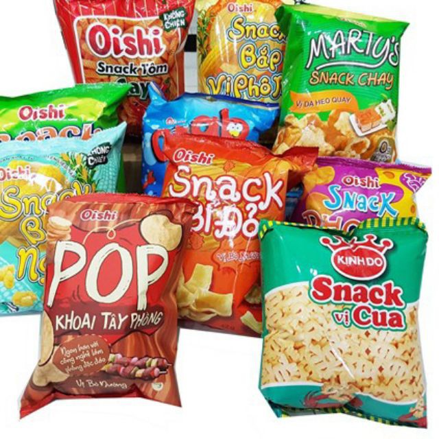 snack , bim bim thái giá siêu rẻ oishi , lays , ostar ,...