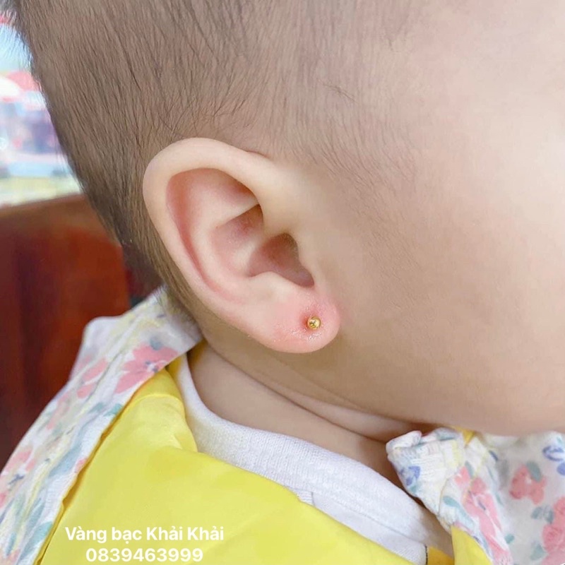 1 Cặp bấm lỗ tai 1 lần không đau , vô trùng , tặng kèm giấy sát khuẩn - Vàng Bạc Khải Khải