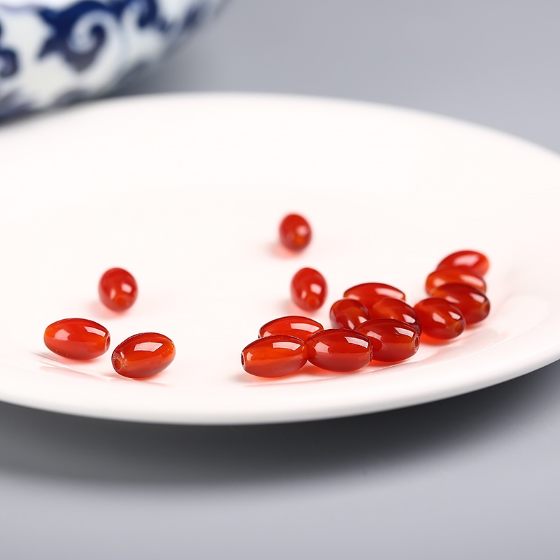 Chuỗi Hạt Đá Mã Não Đỏ Đen Tự Nhiên Dùng Làm Trang Sức Thủ Công