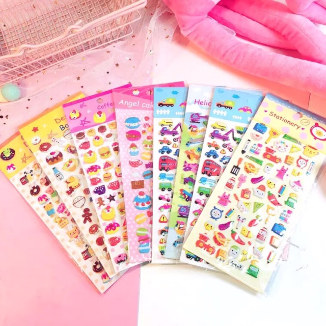 Sỉ 10 Vỉ dán sticker đủ mẫu 37k