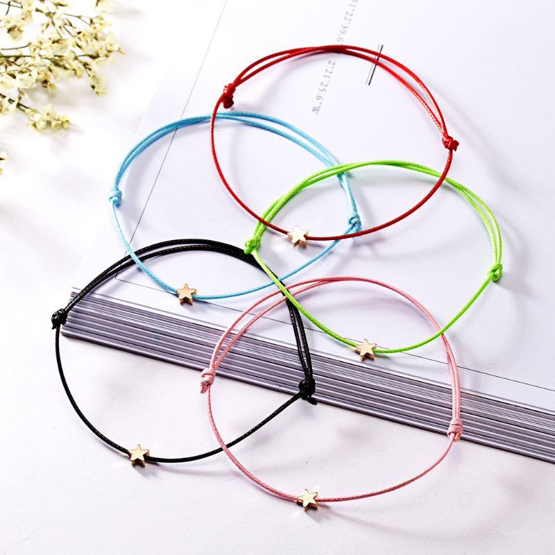 ✿ Vòng Đeo Tay Dây Sáp Bện Thủ Công Có Thể Điều Chỉnh Thời Trang Cho Nữ