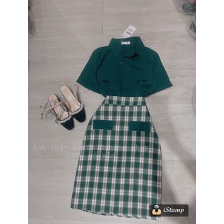 set xanh lá cv dài