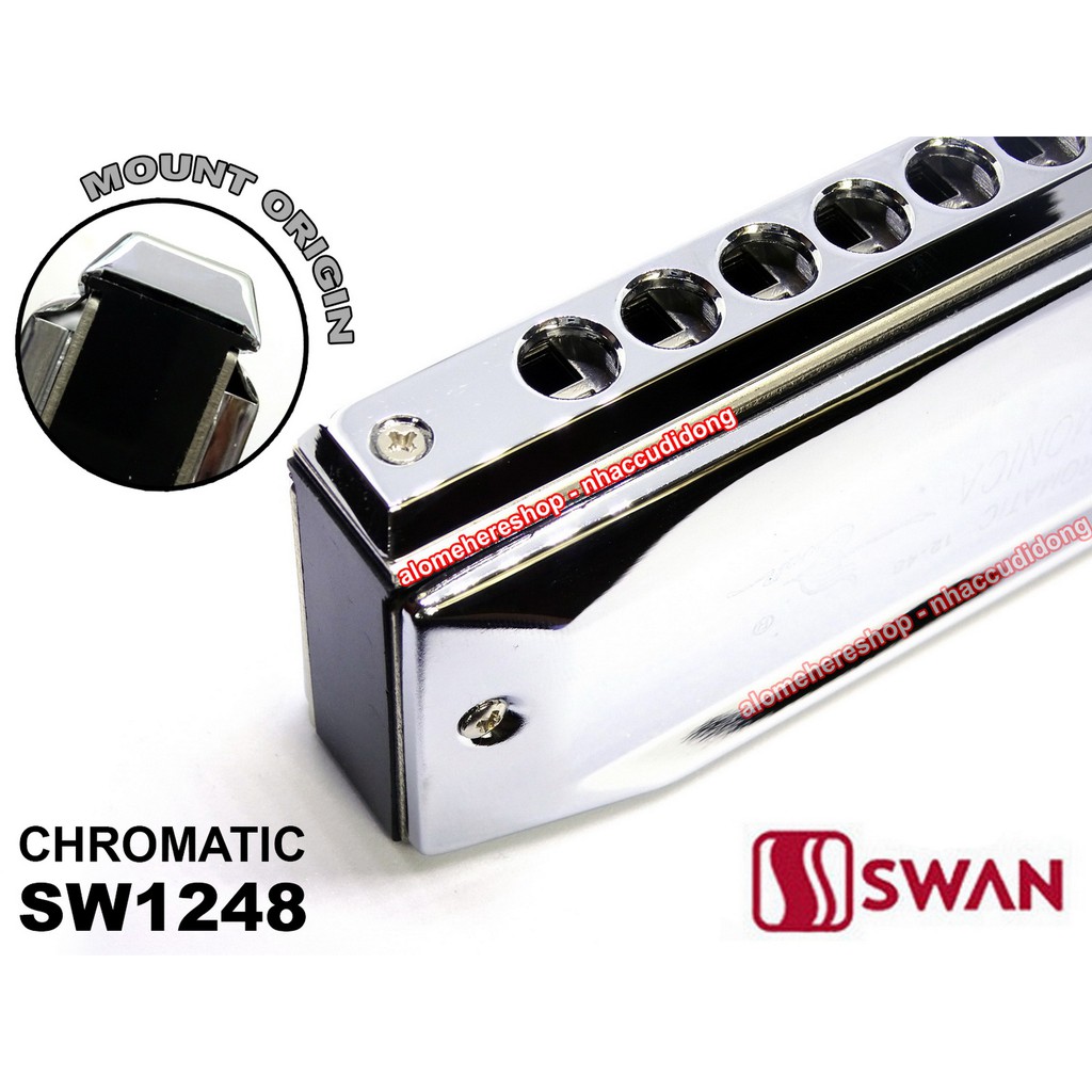 Kèn harmonica Chromatic Swan SW1248 Có Wind Saver Tiết Kiệm Hơi