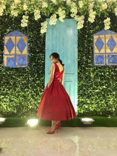 Cao gót đế đỏ 11-12p màu đỏ