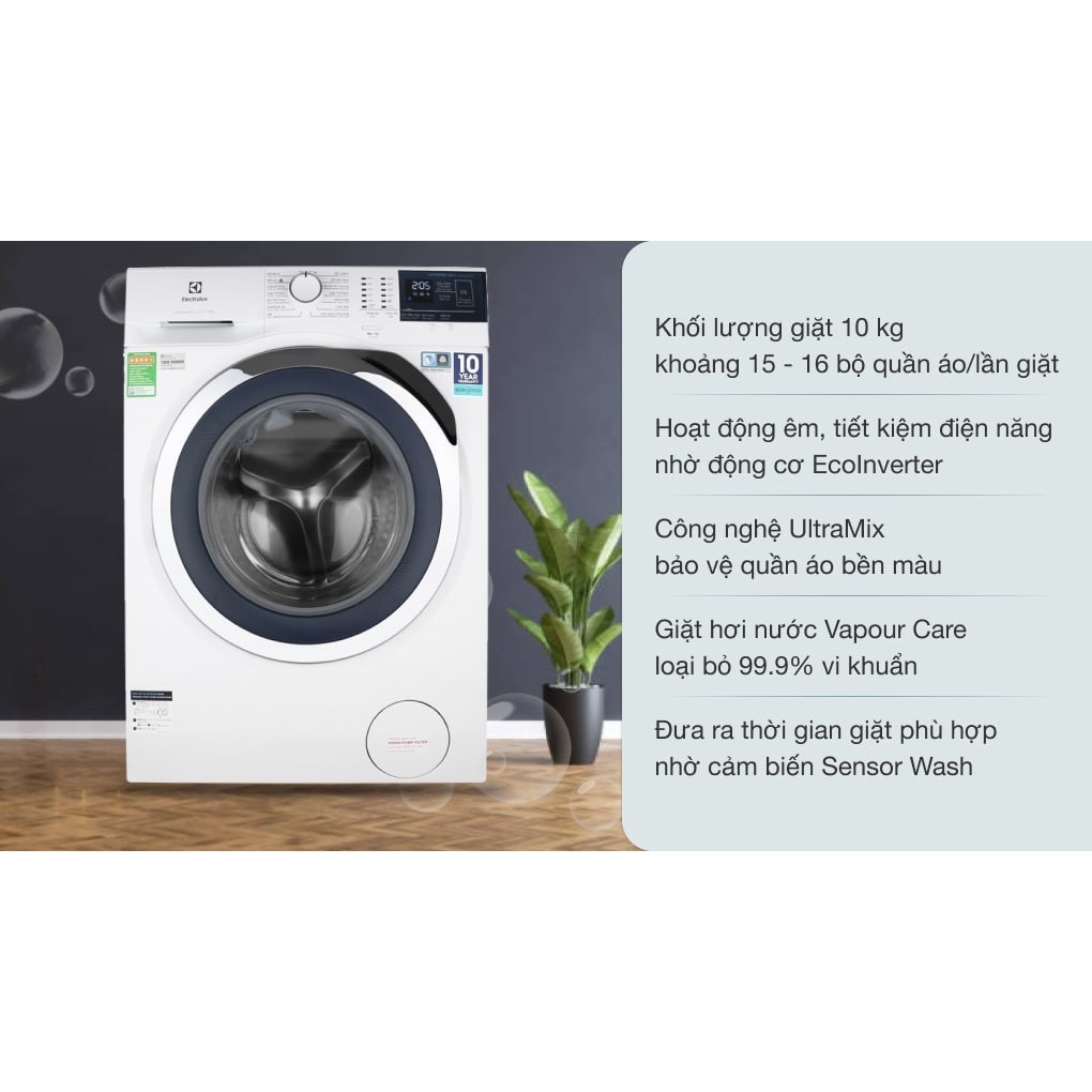 MÁY GIẶT ELECTROLUX INVERTER 10 KG EWF1024BDWA - showroom.tivi