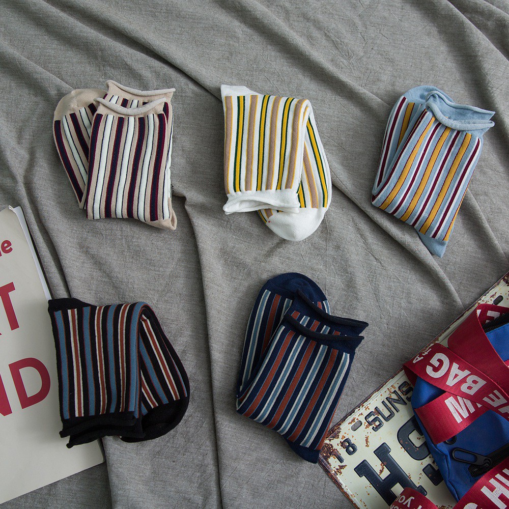 Vớ / tất cổ cao họa tiết sọc dọc - UniLabel