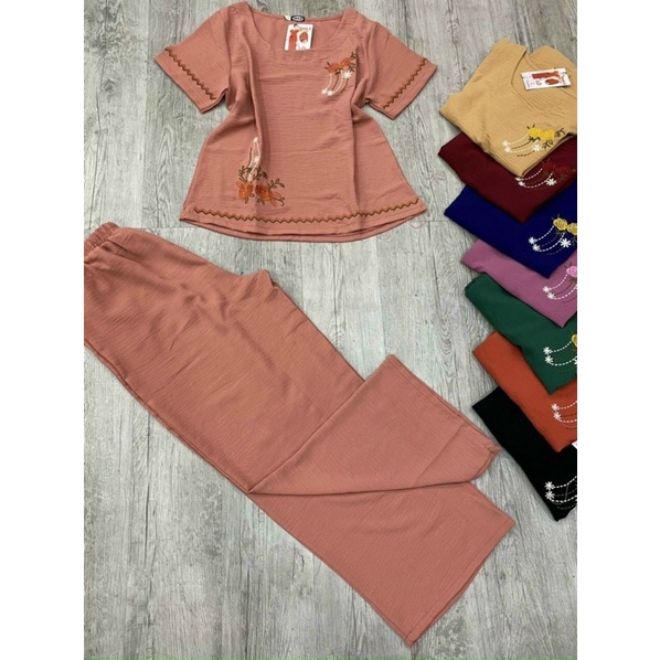 ĐỒ BỘ ỐNG RỘNG TRUNG NIÊN VẢI ĐŨI THÁI XỊN