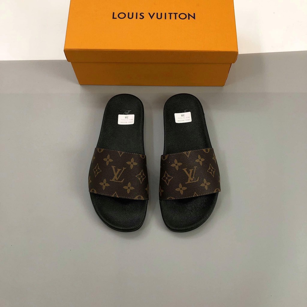 👟HIGH FASHION👟 Dép lê quai ngang siêu cấp Louis Vuitton vân hoa đế đúc MLN HV SIZE 38-43