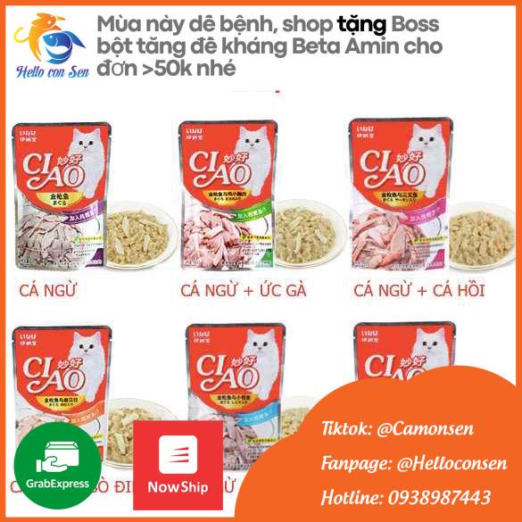 Combo 6 PATE CIAO/ PATE NEKKO/ PATE WHISKAS mix vị cho mèo trưởng thành