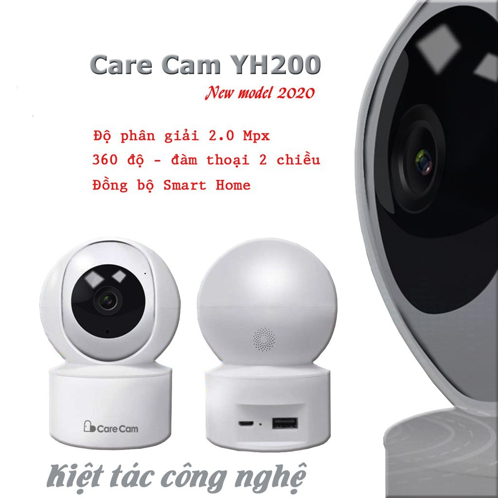 CAMERA WIFI IP CARECAM YH200 2.0 ( QUAY 360 ĐỘ )- MÃ MỚI CC2020