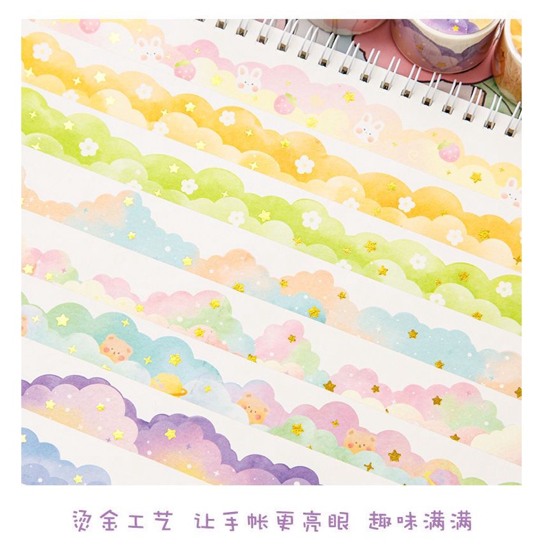 Cuộn Băng Keo Giấy Họa Tiết Đám Mây Dễ Thương Trang Trí Sổ Tay