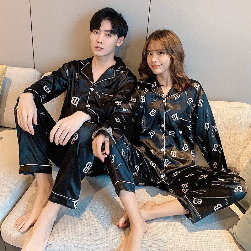 Bộ ngủ lụa Pijama nam màu trơn chất siêu đẹp,dài tay bốn mùa-giao hàng nhanh