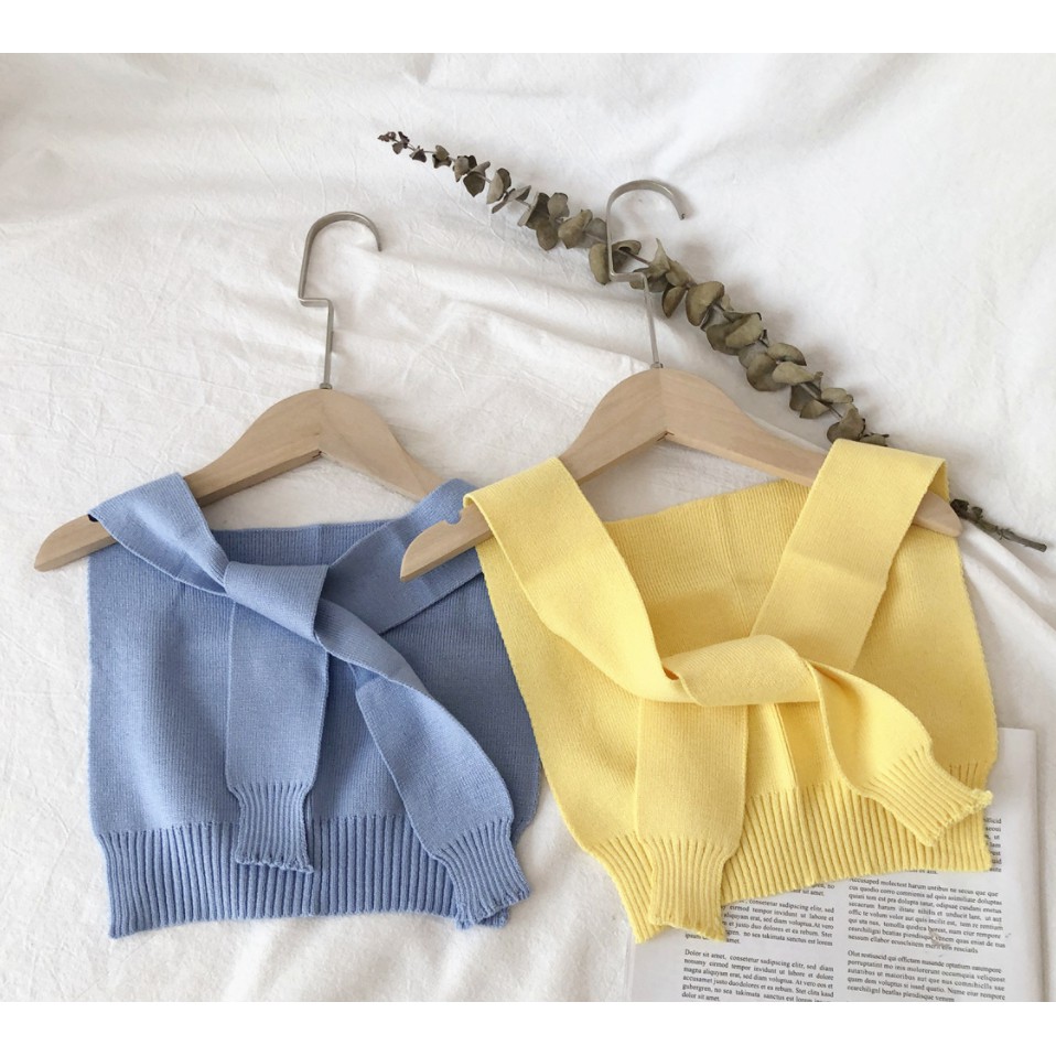 Khăn quàng cổ giả áo dệt kim phối đồ cho bé trai và gái