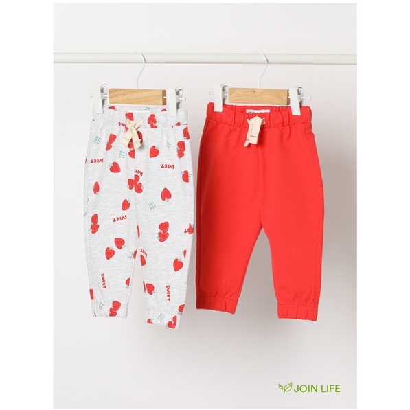 Set 2 áo nỉ HOẶC 2 quần nỉ màu đỏ - xám bé gái, hàng Lefties cùng công ty mẹ với Zar.@, săn SALE Tây ban nha