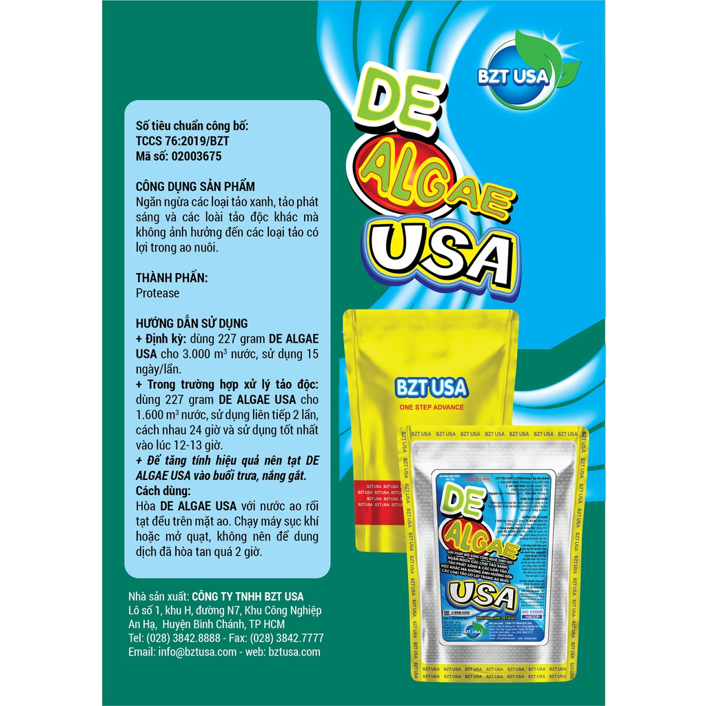 BZT USA - DE ALGAE USA (Gói 227g)