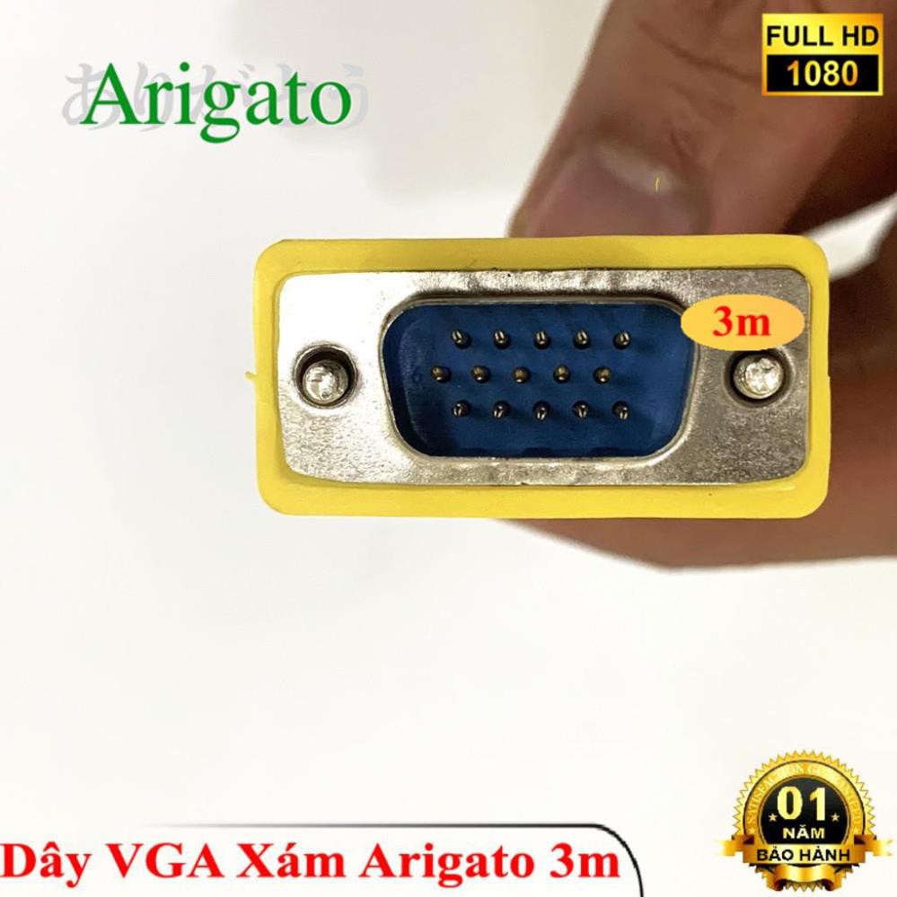 Dây VGA 3m Xám Arigato | BigBuy360 - bigbuy360.vn