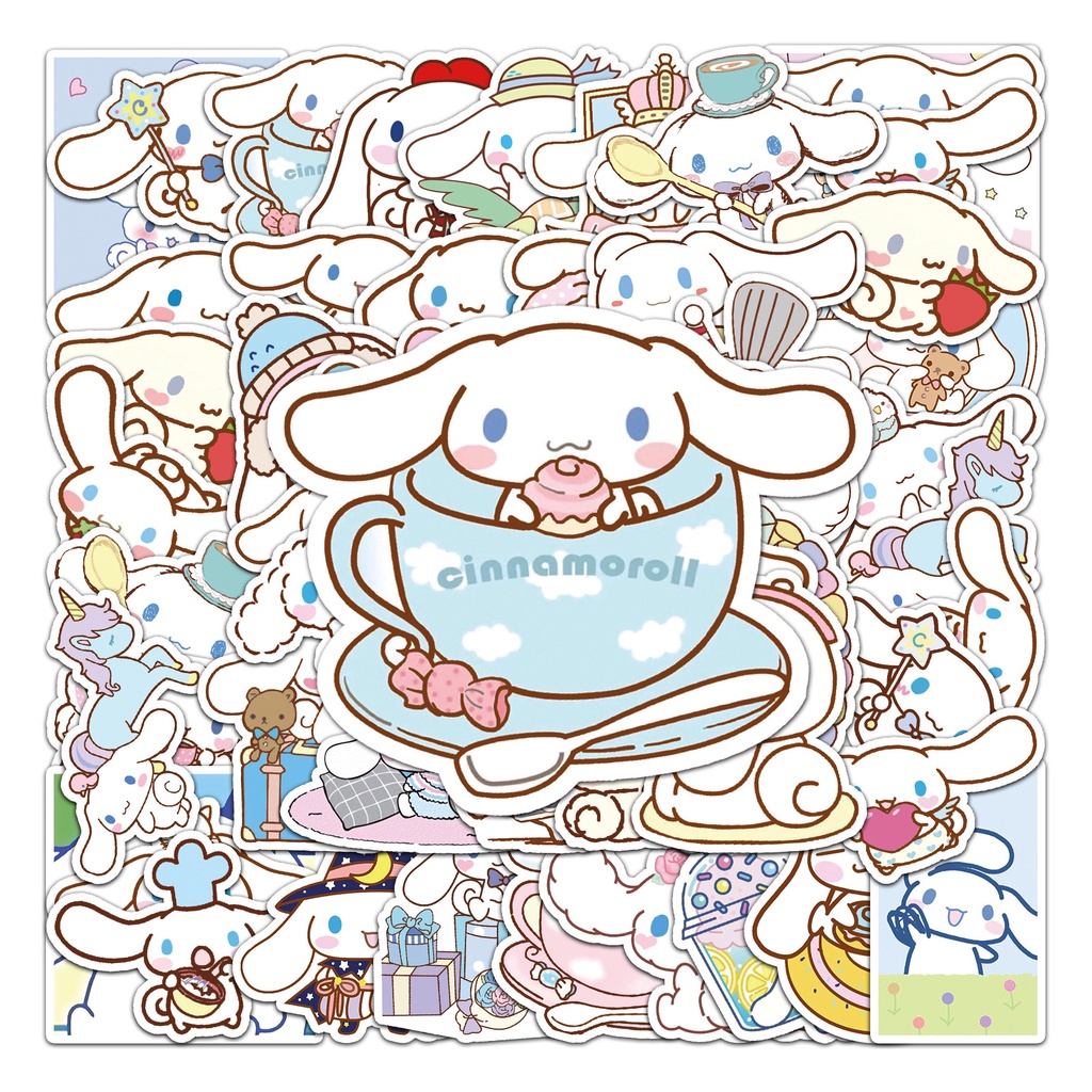 SANRIO Bộ 50 Miếng Dán Hoạt Hình Trang Trí Va Li
