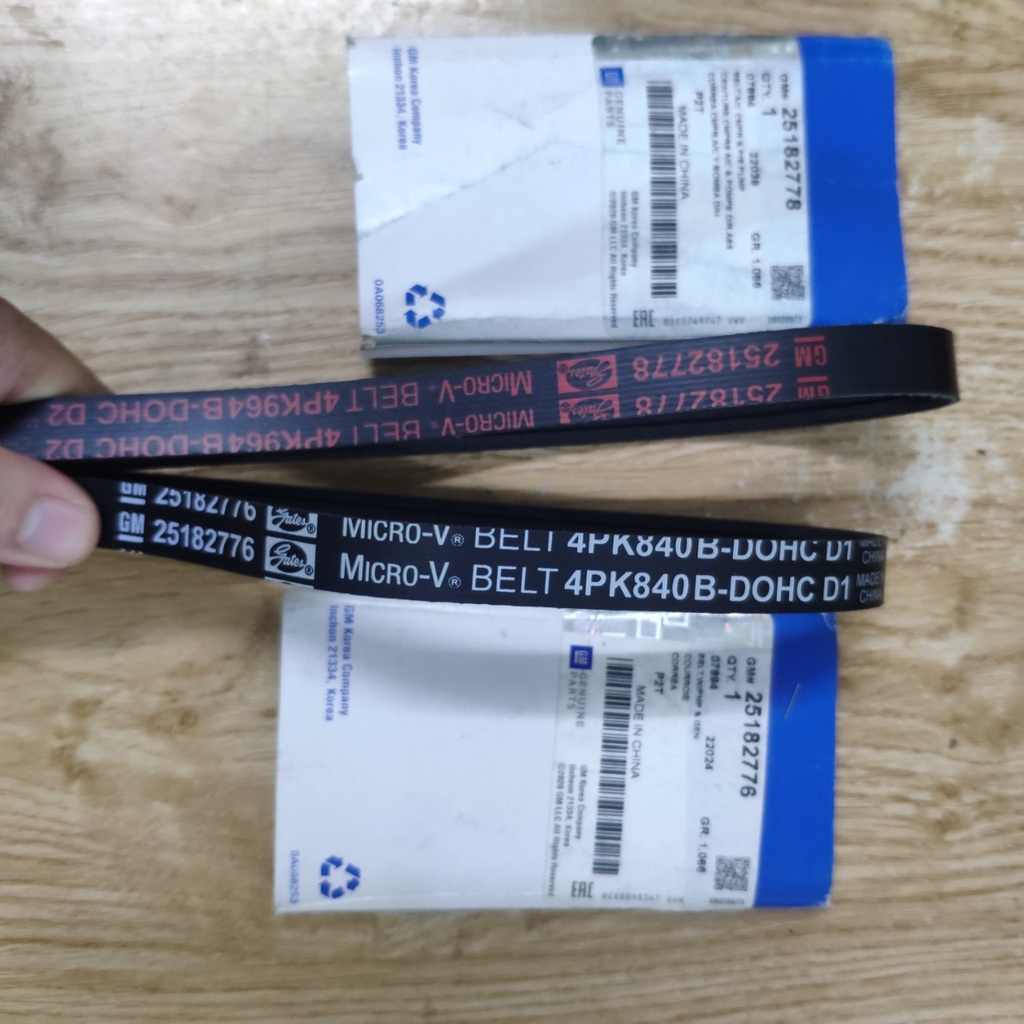 "Dây curoa lốc lạnh, lốc điều hòa, dây curoa bơm nước matiz 4, chevrolet spark 2012-2018" 25182776 25182778