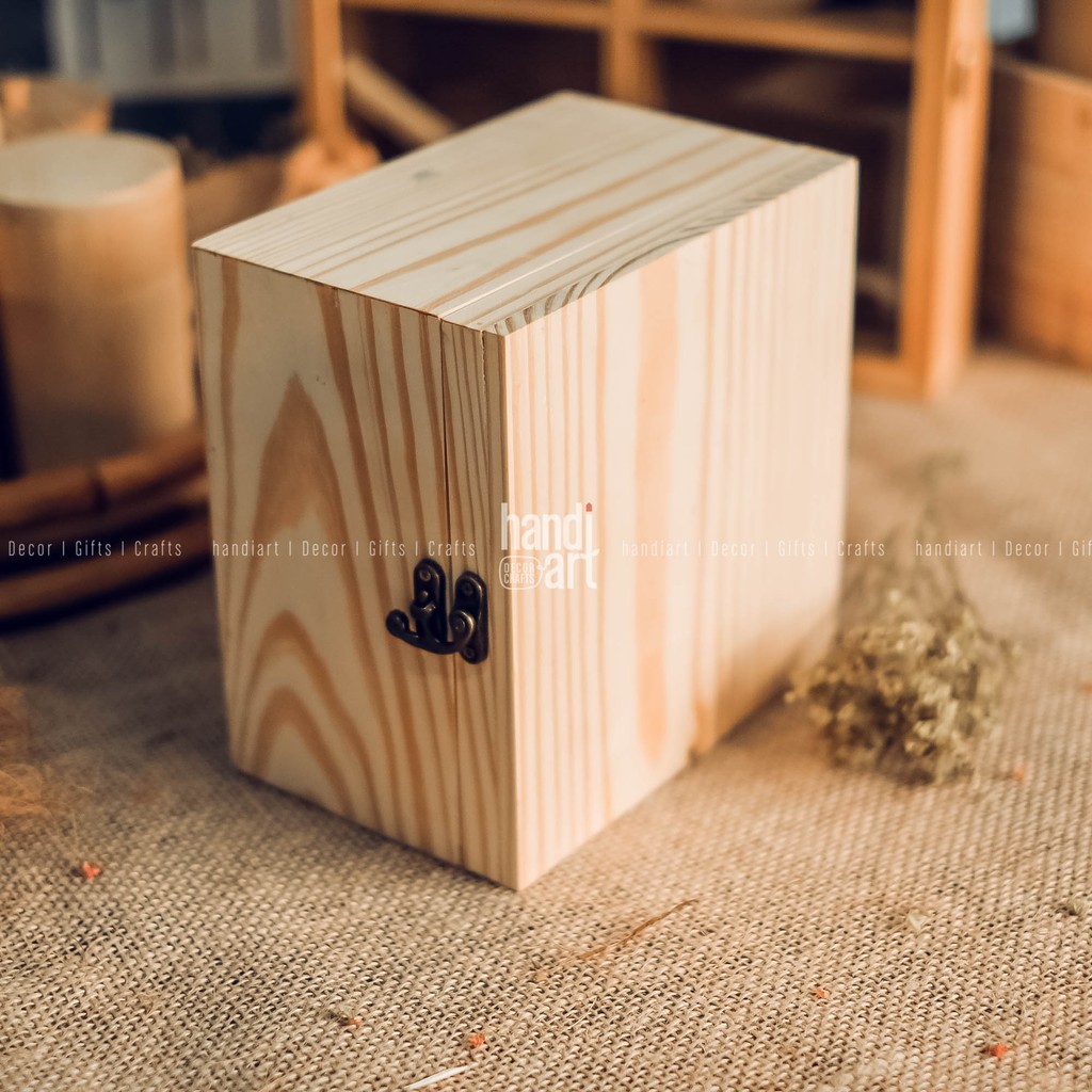 Hộp gỗ vuông đựng đồ đa năng (12x18cm) - Woody Box