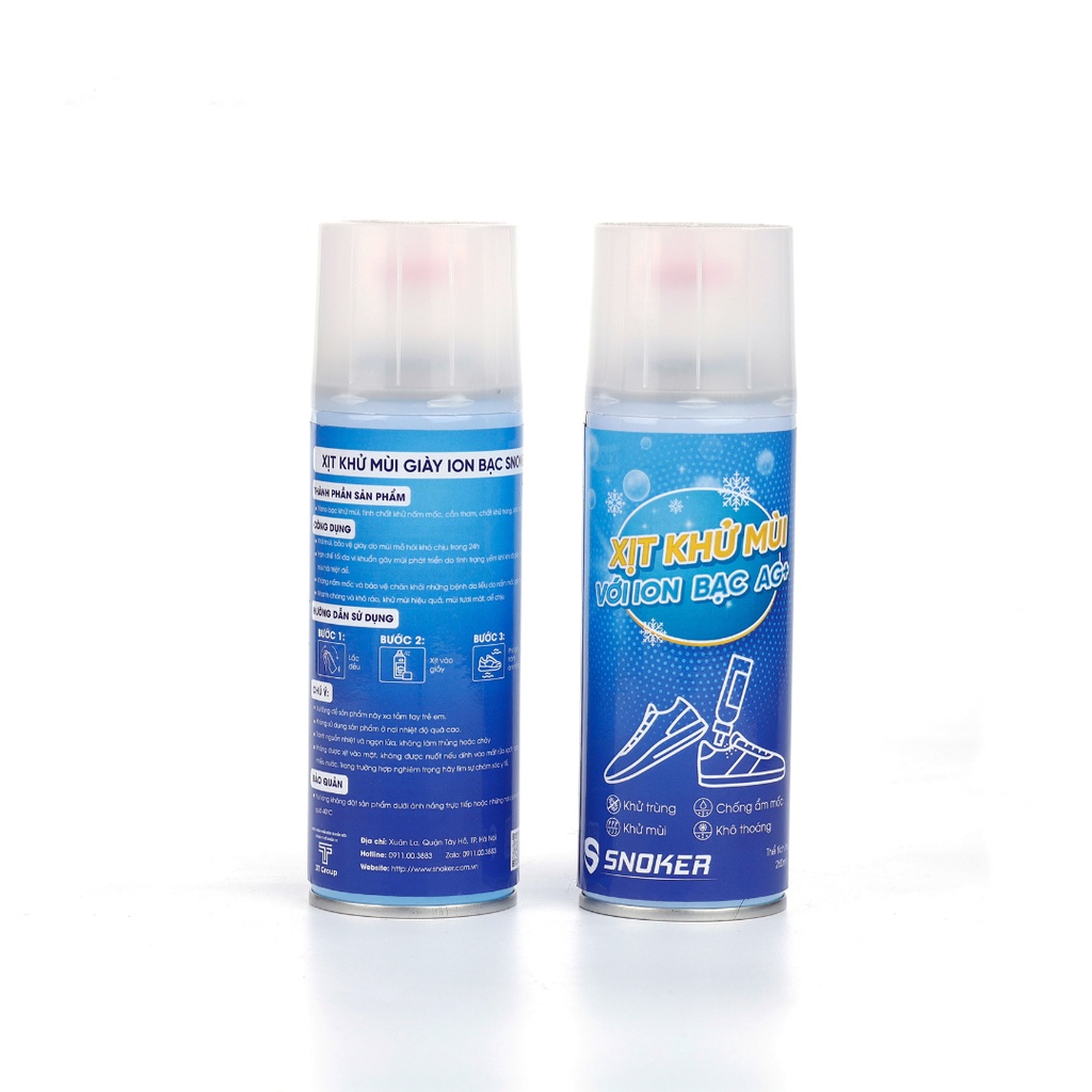 Chai xịt khử mùi giày SNOKER cao cấp công nghệ nano bạc 260ml - Hàng chính hãng SNOKER Official