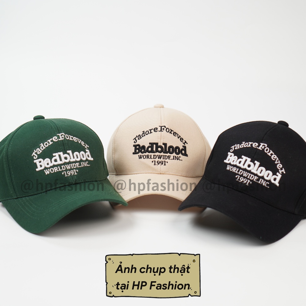 Mũ lưỡi trai ❤️ Nón kết thêu chữ Badblood chất kaki cao cấp form unisex nam nữ N77 - Happy Style