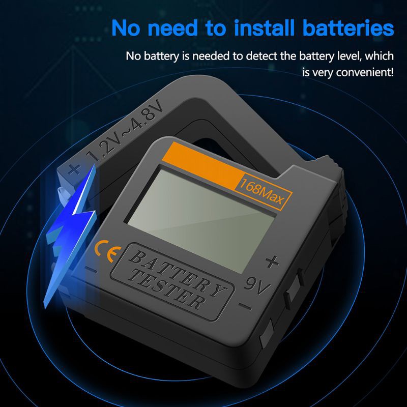 cozy* 168Max Universal Digital Battery Capacity Tester for Lithium 18650 AA 9V Button