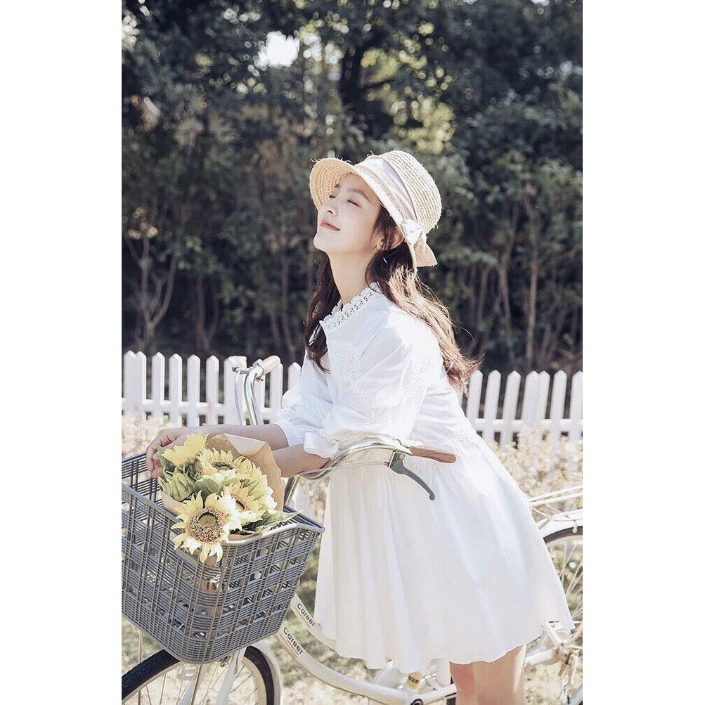 Đầm baby doll xô viền ren