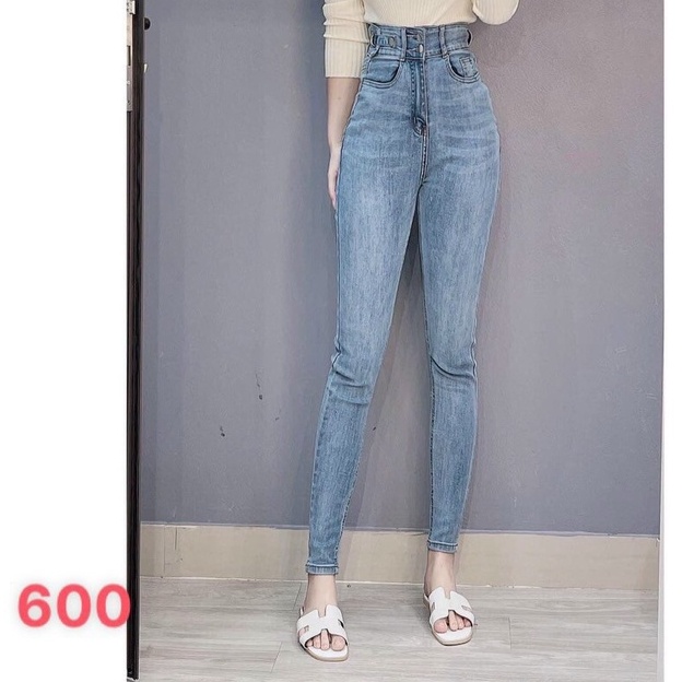 Quần jean nữ đẹp phối lưng kiểu đẹp sang chảnh ❤️A-T Fashion❤️ Quần bò cạp cao bigsize skinny jeans tôn dáng - QJNU600