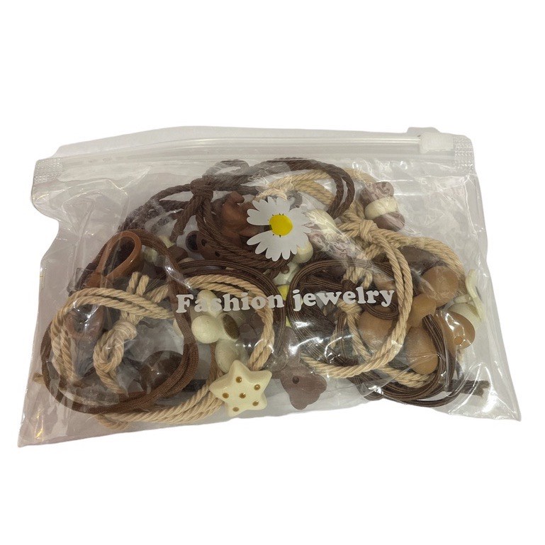 Set 15 Dây Buộc Tóc Gấu Nâu