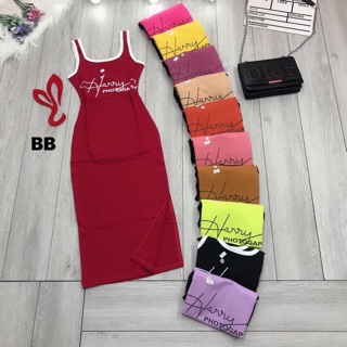 Đầm thun ôm body xẻ 1 bên hông