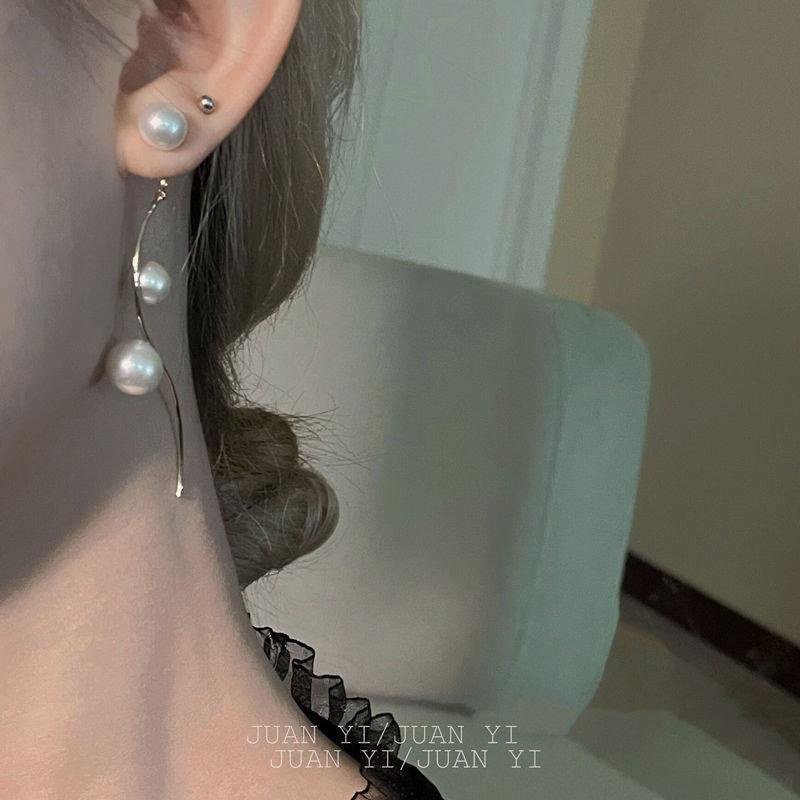 Bông Tai Hai Lớp Đính Ngọc Trai Đơn Giản Thời Trang Mới 2022