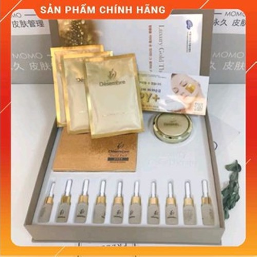 BỘ MẶT NẠ VÀNG LÁ 24K GOLD THERAPY LUXURY DESEMBRE HÀN QUỐC