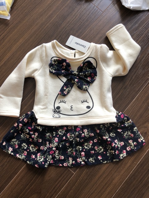 Váy bé gái thu đông lót nỉ