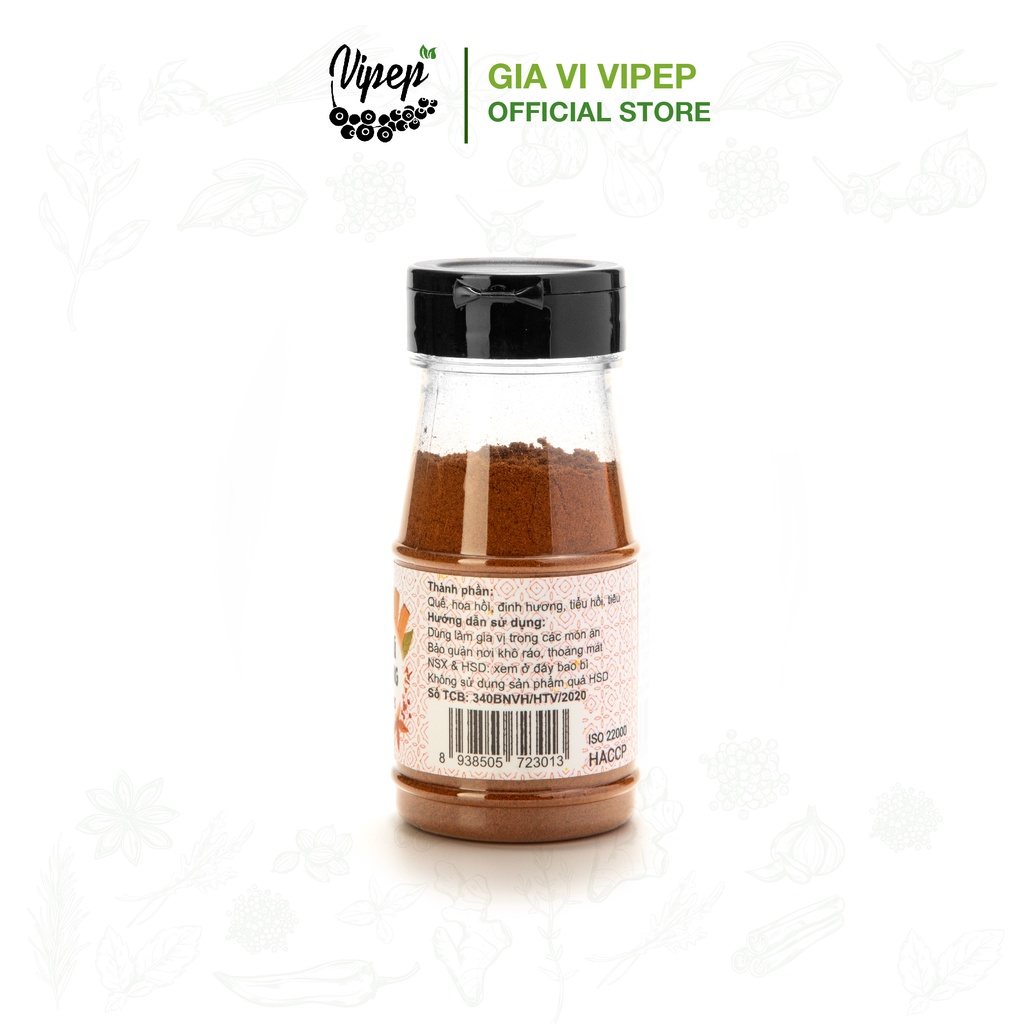 Bột ngũ vị hương Vipep 40g (hoa tiêu, đinh hương, quế, hoa hồi, hạt thì là)  - gia vị tẩm ướp thượng hạng