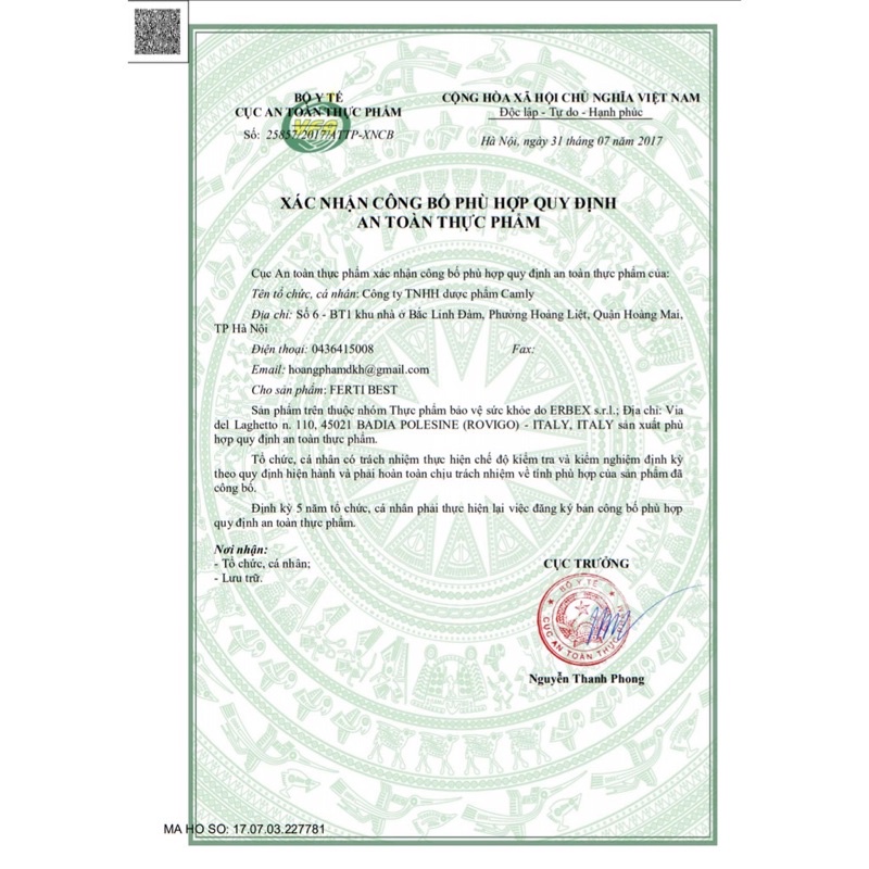 Hàng chính hãng -Fertibest Hỗ trợ sinh sản Nam