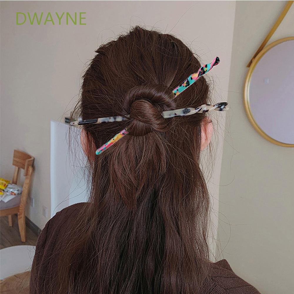 1 Kẹp Tóc Acrylic Họa Tiết Đá Hoa Cương Phong Cách Vintage Hàn Quốc Cho Nữ