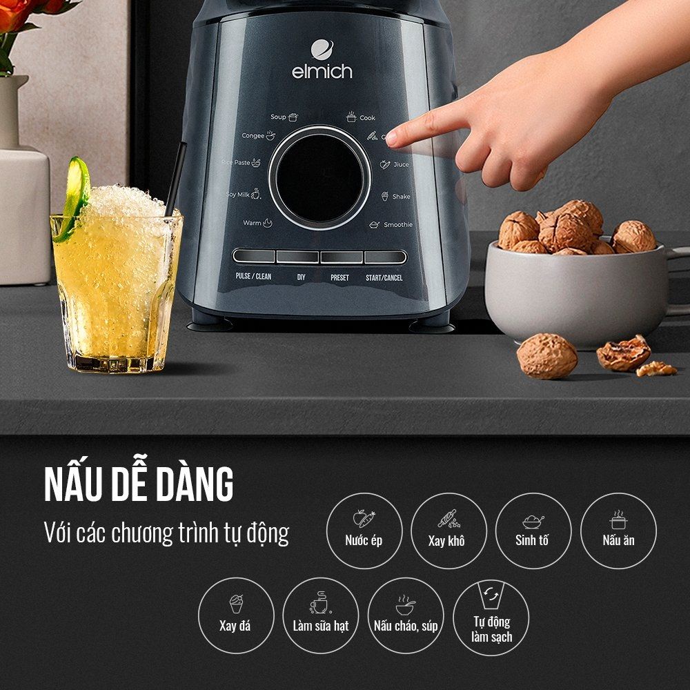 Máy Làm Sữa Hạt Elmich CBE-3902 2 Lít - Hàng Chính Hãng (Bảo Hành Toàn Quốc 2 Năm)