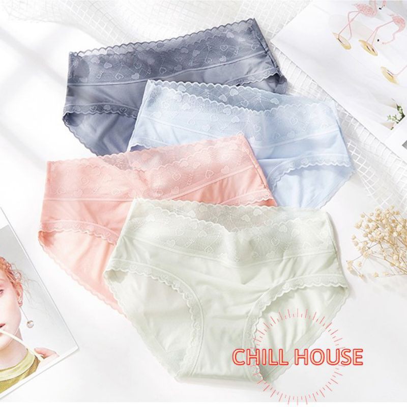 MỚI*Quần Lót SU LỤA Siêu MÁT Phối Ren dấu Đường May Quyến Rũ(có size) Q1013 - CHILLHOUSE