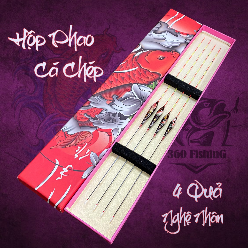 Hộp Phao Câu Đài Nano Cá Chép 4 Quả Phao Câu Cá Siêu Nhạy Phụ Kiện Câu Đài Cao Cấp