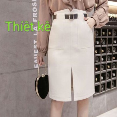 CHÂN VÁY PHOM SUÔNG THIẾT KẾ LƯNG CHỮ V PHÍA TRƯỚC PHỐI TÚI HÀM PHONG CÁCH THANH LỊCH MS 04 | BigBuy360 - bigbuy360.vn